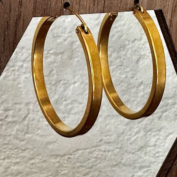 Gold plated  hoop earrings - Picture 3 of 8